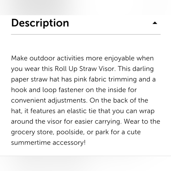 🔥2For$20 Women's Roll-up Straw Visor PINK & TAN - Picture 4 of 5